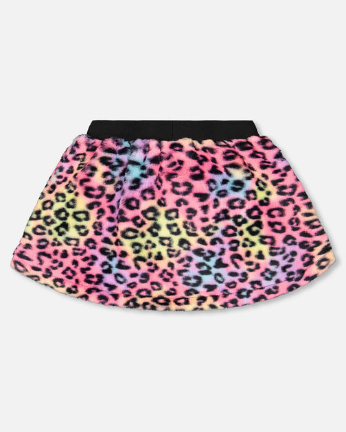 Deux par Deux Kunstpelz-Rock Multicolor Leopard US 2T 4