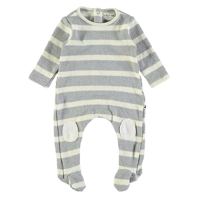 Petit Indi Babys Striped Onesie Grey 6-9 Months 2