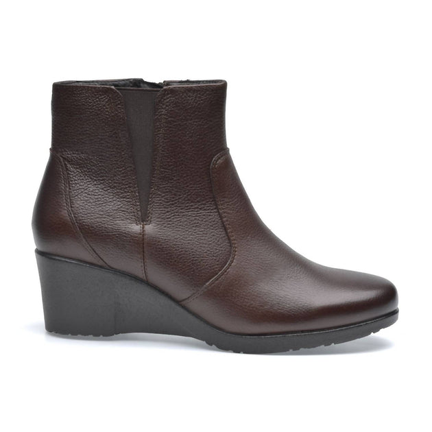 Pazstor Women Leather Boots Brown US 9 5