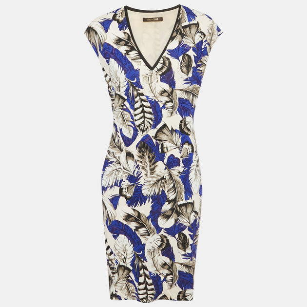 Roberto Cavalli Printed Jersey Midi Dress Multicolor Large 3