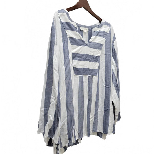 Tura Twilight Sky Tinted Shades Blouse Grey 1X 3