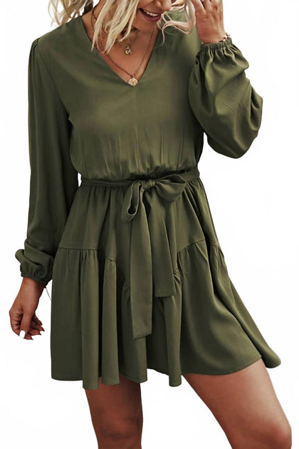 eLook Belted Dress Green Large 2