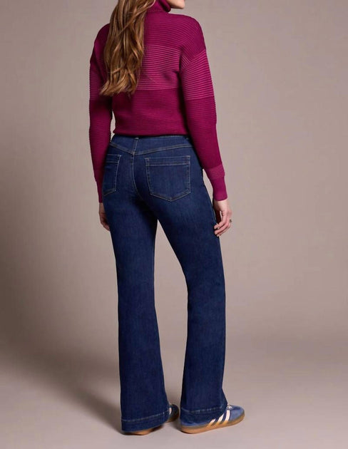 TRIBAL Audrey Stretch Denim Pull-On Flare Jeans Blue XLarge 4
