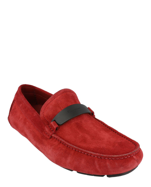 Salvatore Ferragamo Switch Suede Drivers Red US 6 3