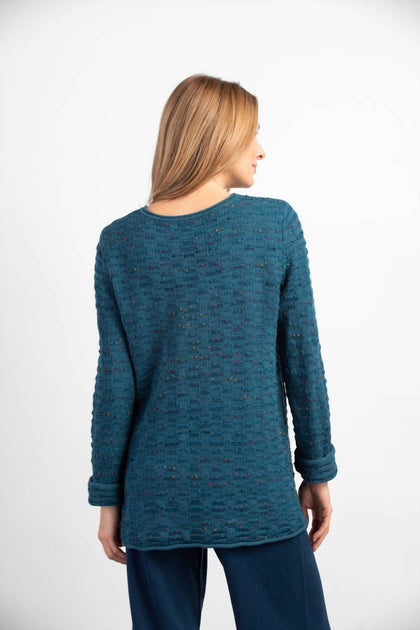Habitat Confetti Yarn V-Neck Pullover Blue Medium 3