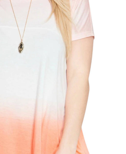 SHE + SKY Short Sleeve Tunic Top Orange XLarge 4