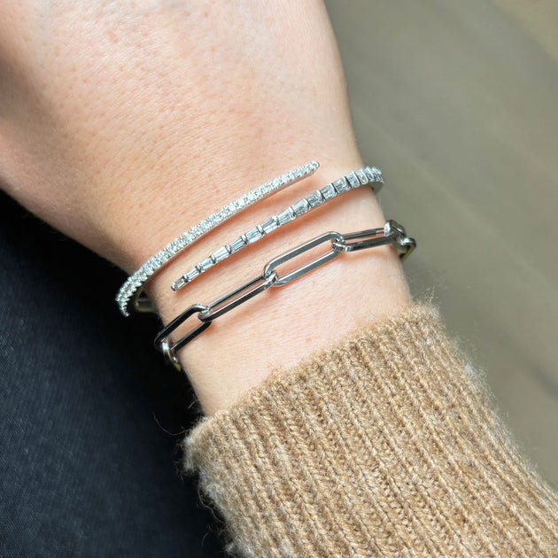 The Loavery Extra Large Paperclip Bracelet Silver 4