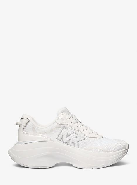Michael Kors Athena Stretch Knit Trainer White US 8.5 3