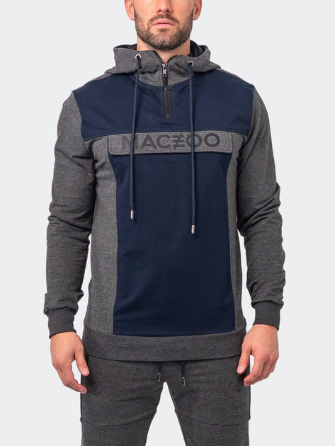 Maceoo Square Hoodie Grey Blue XXXLarge 2