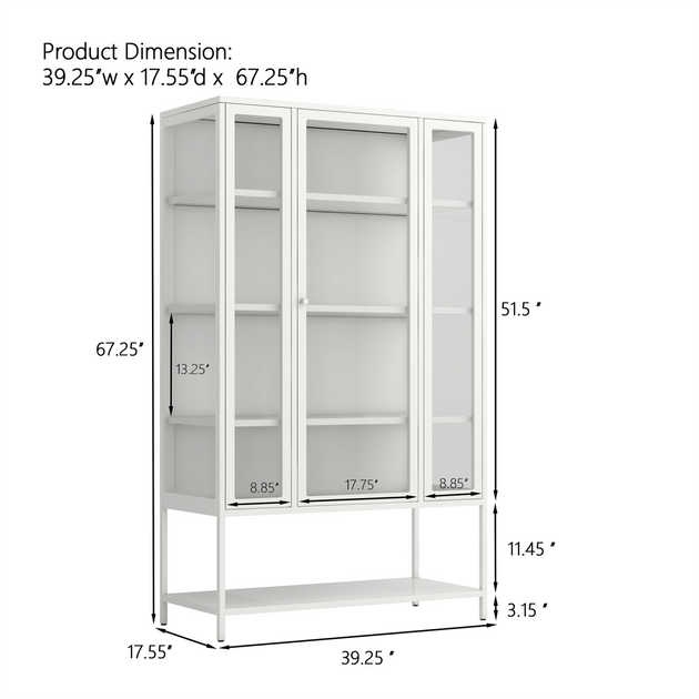 Streamdale Iron Display Cabinet White 3