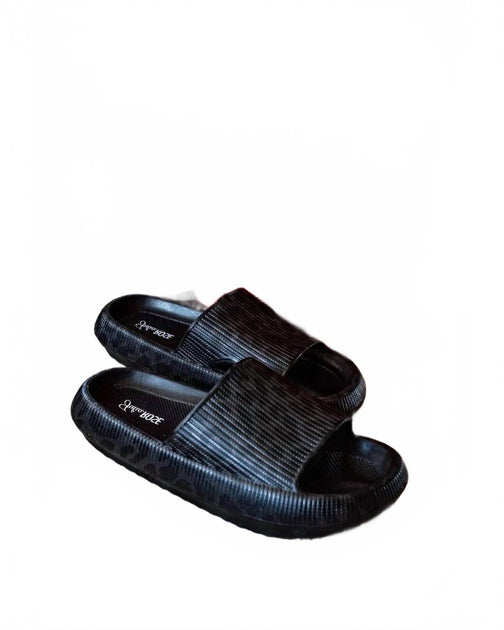 Julia Rose Leopard Slides Black Small/Medium 2
