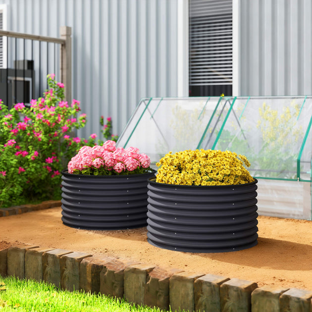 Hivvago Metall Tröge für den Garten, 2er-Set 5