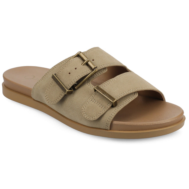 Journee Collection Cosette Flat Sandals Beige US 7.5 2
