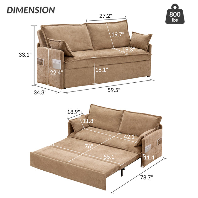 Streamdale Ergonomic Sofa Bed Gray 4