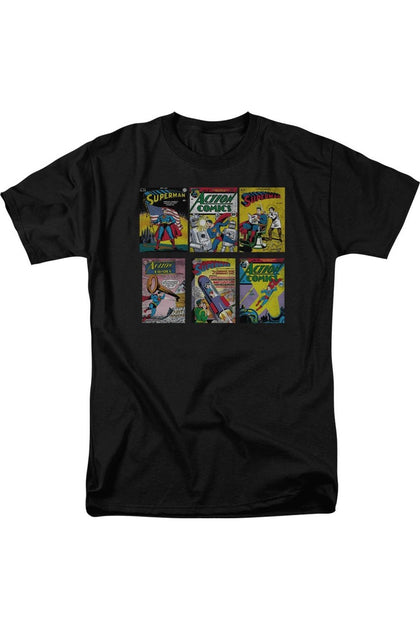 Gildan Superman Covers T-Shirt Black Small 2