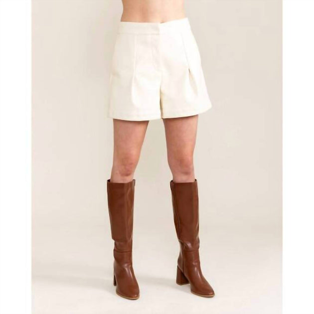Edge Vegan Leather Shorts White Small 2