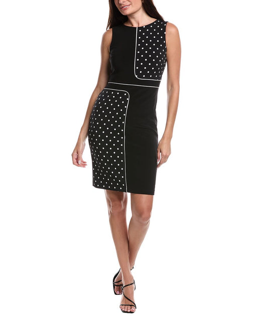 Joseph Ribkoff Piped Sheath Dress Black US 10 2