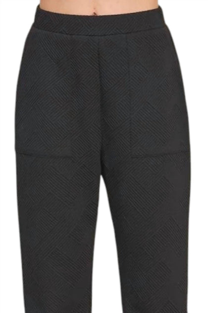Allie Rose Textured Straight Leg Pants Black Medium 3