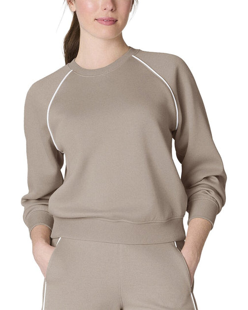 SPANX Airpique Crewneck Top Beige Small 3