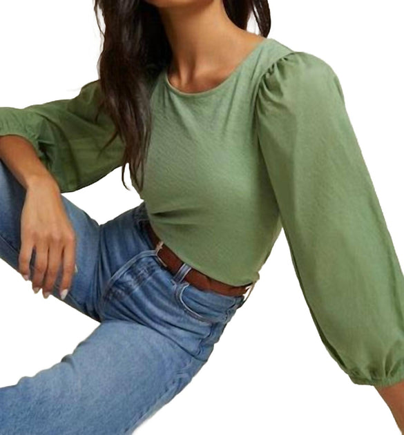 Nation LTD Shalom Tie Back Combo Tee Green Small 2