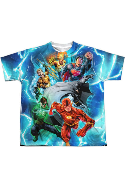 Gildan Justice League Lightning Team Youth Poly Crew Tee Multi XLarge 2