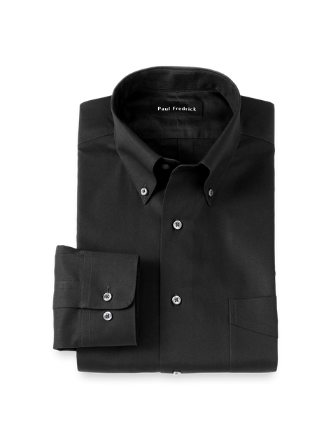 Paul Fredrick Pinpoint Dress Shirt Black US 15.5 33/34 2