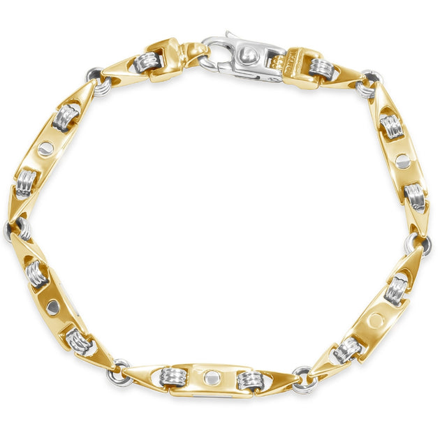 Pompeii3 Men's Link 14k Gold or Platinum Bracelet 8.5in 5