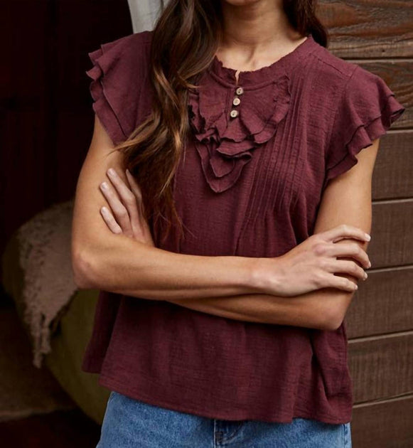 By Together Sadie Top Red Medium 3