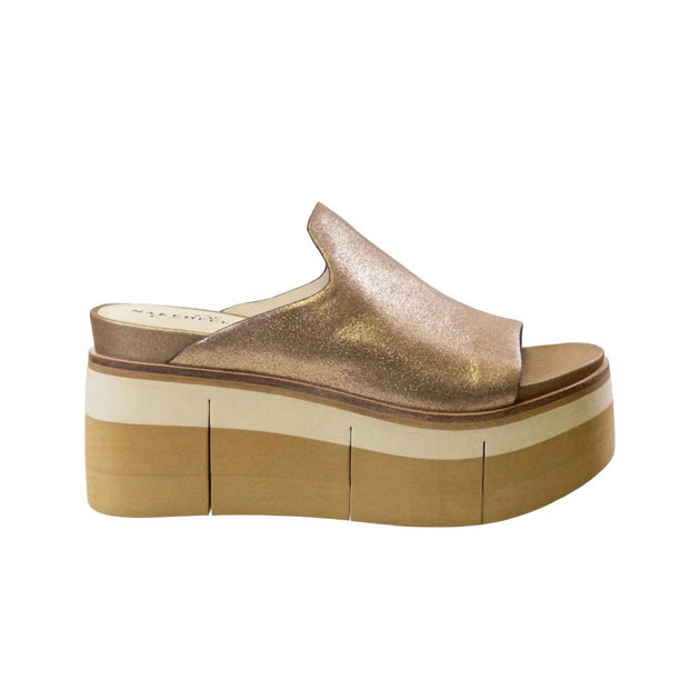 Naked Feet Flow Platform Sandal Gold US 10 2