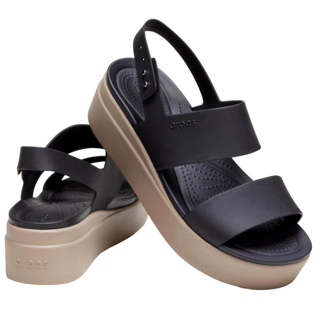 Crocs Brooklyn Low Wedge Black / Mushroom 206453 Women's | ShopSimon