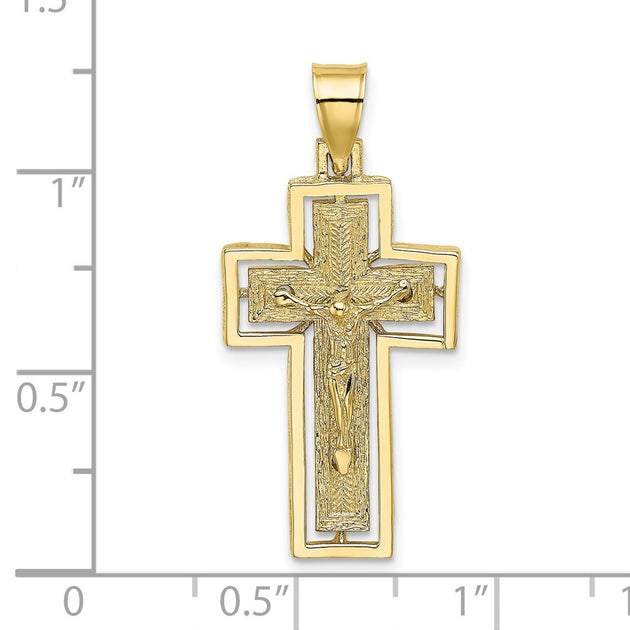 Diamond2Deal Crucifix Frame Charm Gold 4