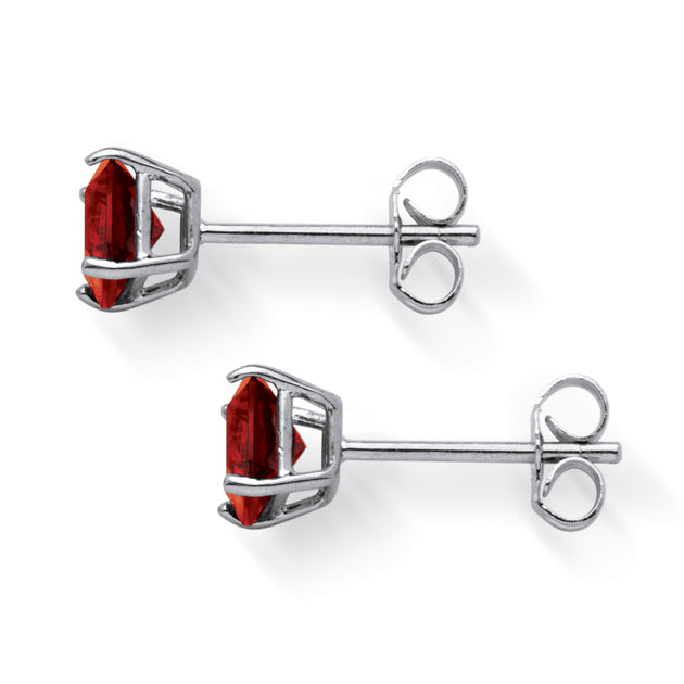 Palm .925 Sterling Silver Stud Birthstone Earrings Purple 3