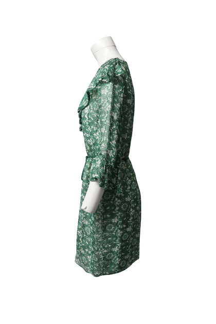 Carolina Herrera Blumenkleid Grün Mittel 4