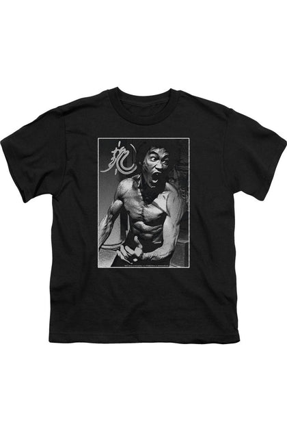 Gildan Bruce Lee Focused Rage Youth T-Shirt Black Medium 2