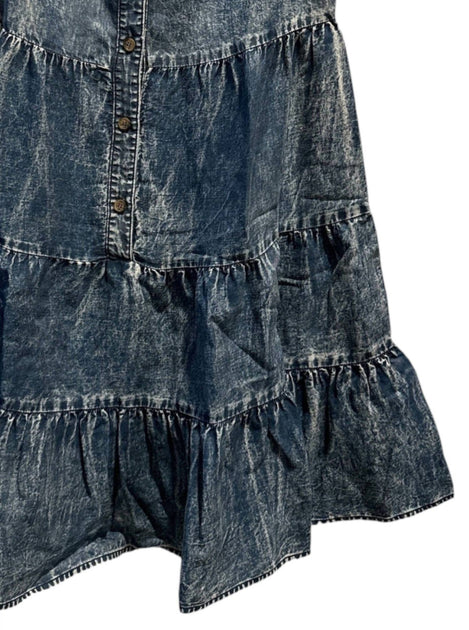 Red Haute Mini Tiered Denim Dress Blue XSmall 4