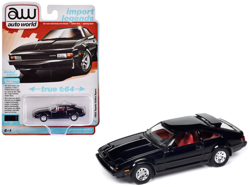 Auto World 1983 Toyota Celica Supra Noir avec Intérieur Rouge 1/64 Voiture Modèle 4
