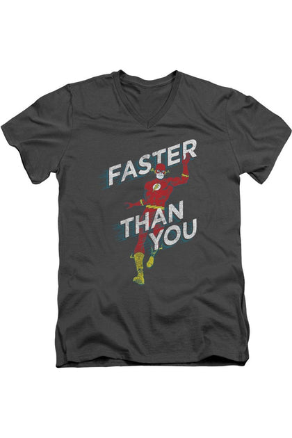 Gildan DC Comics Flash V-Neck T-Shirt Black Small 2