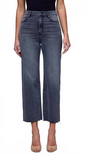 HIDDEN High Rise Cropped Straight Jeans Blau 25 2