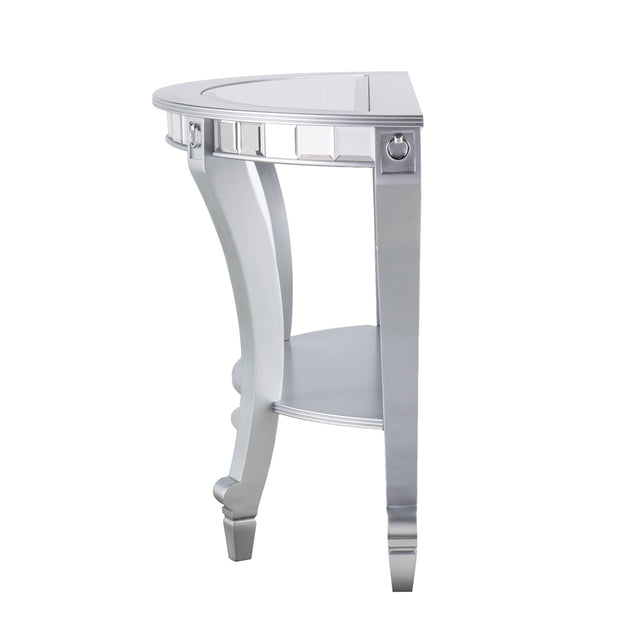 Hivvago Mirrored Glass Console Table Silver 4
