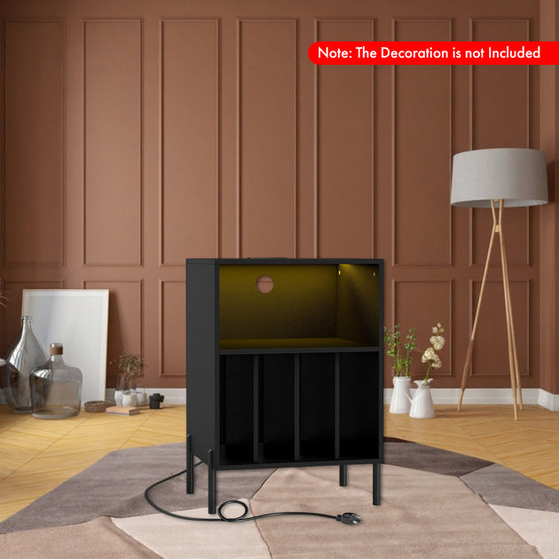 Hivvago Record Player Table Black 4