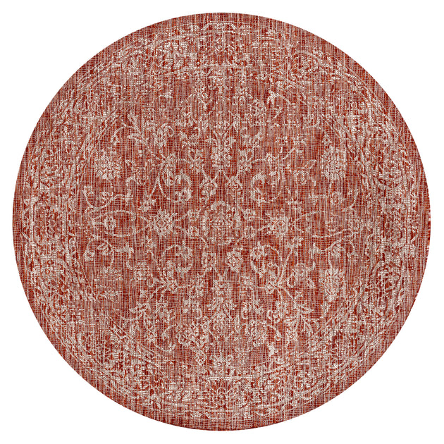 Jonathan Y Tela Round Rug Red 4