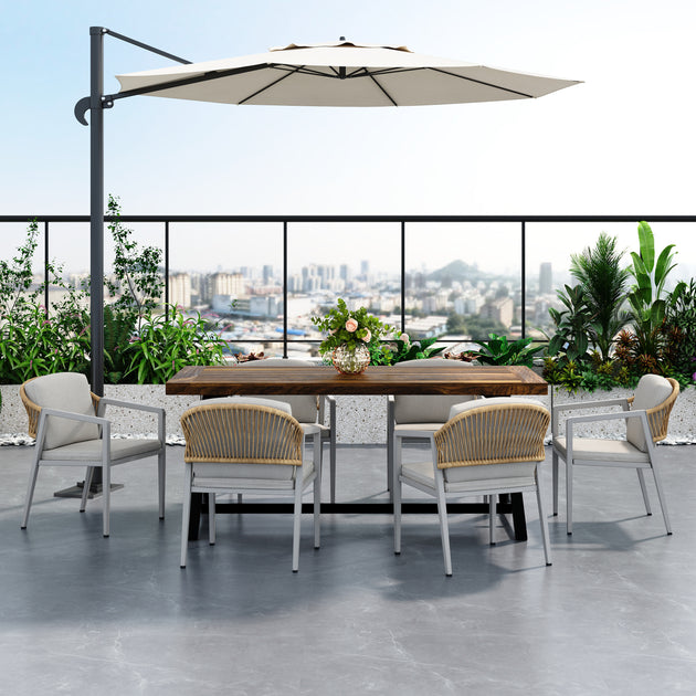 Streamdale Outdoor Dining Set Gray 6 Chairs 2