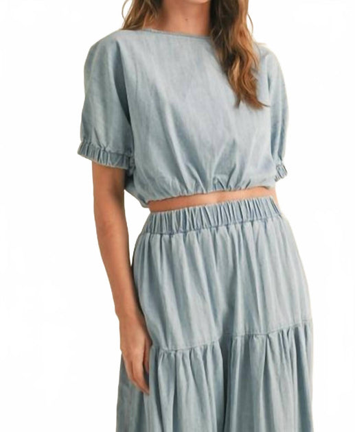 MIOU MUSE Short Sleeve Top Blue Small 2
