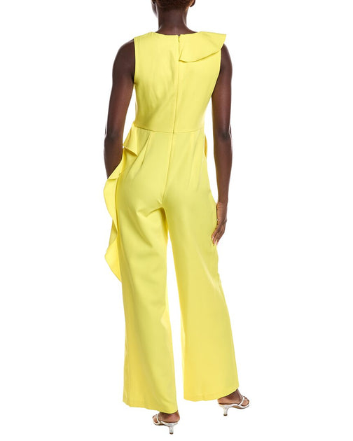 Laundry by Shelli Segal Ruffle Jumpsuit Yellow US 2 3