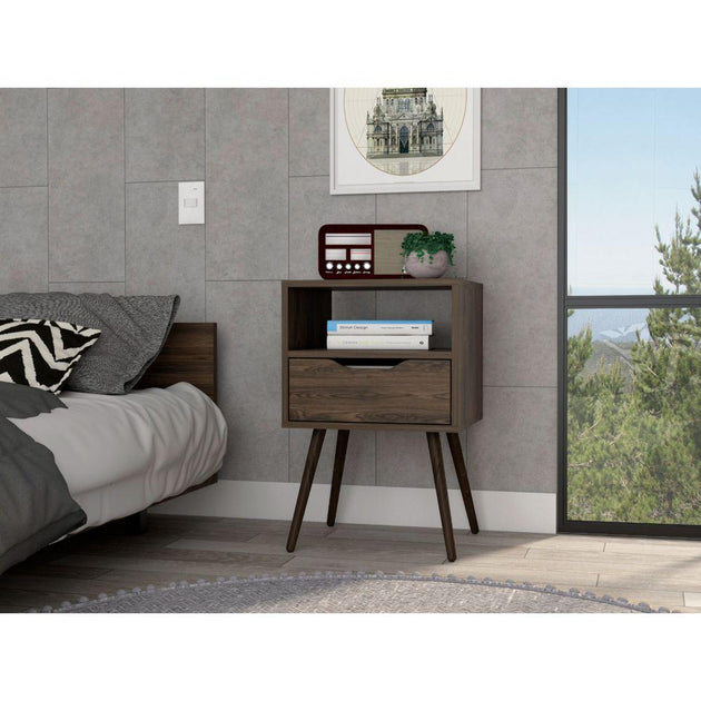 DEPOT E-SHOP Emma Nightstand Dark Walnut 2