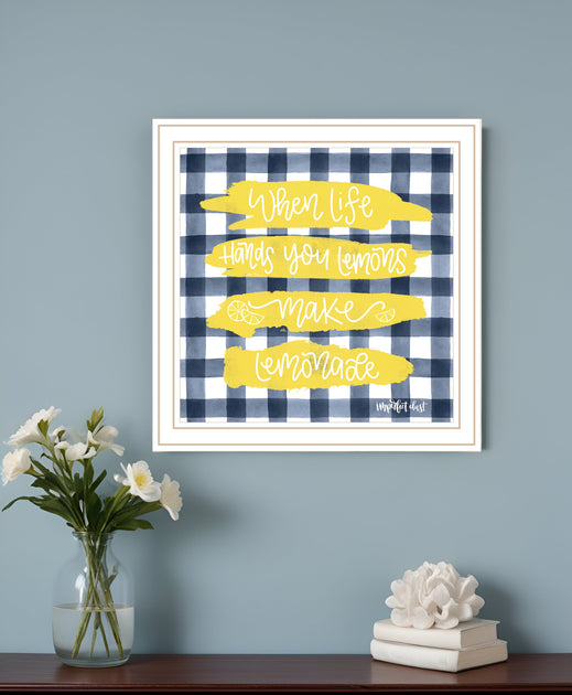 Hivvago Make Lemonade Framed Print Wall Art White 2