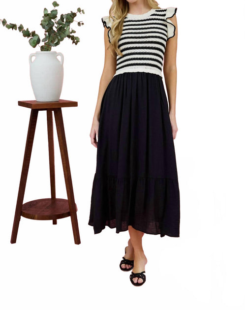 Blu Pepper Lola Stripe Twofer Kleid Weiß Medium 2