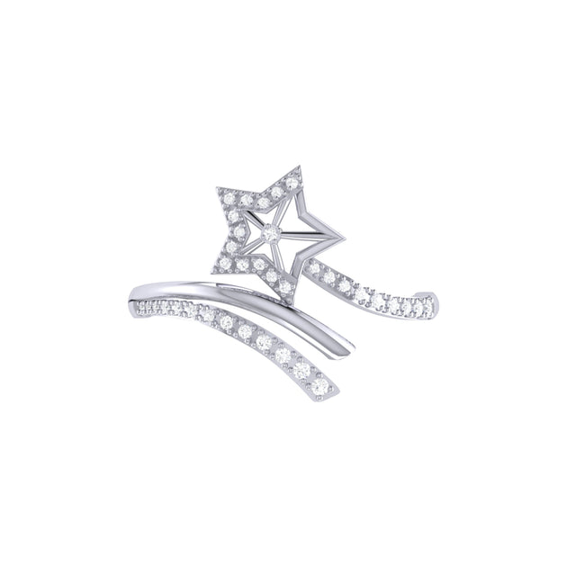 LuvMyJewelry Star Spangled Night Sterling Silver Diamond Ring Silver US 7 3