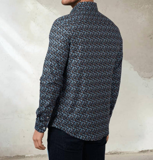 Stone Rose Nova Snowbrush Printed Shirt Blue Large 3