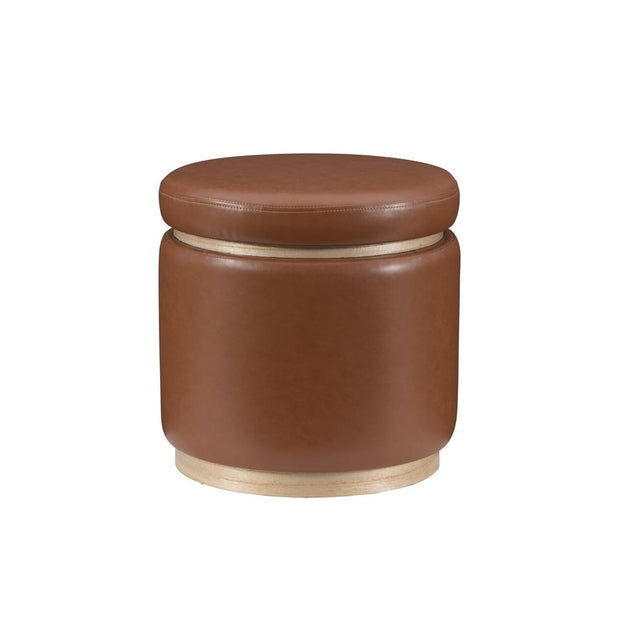 Linon Blanche Storage Ottoman Caramel 2